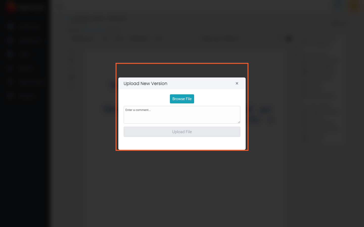 Upload New Version action and modal