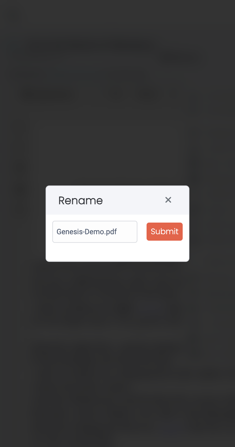 Rename dialog with the new file name entered